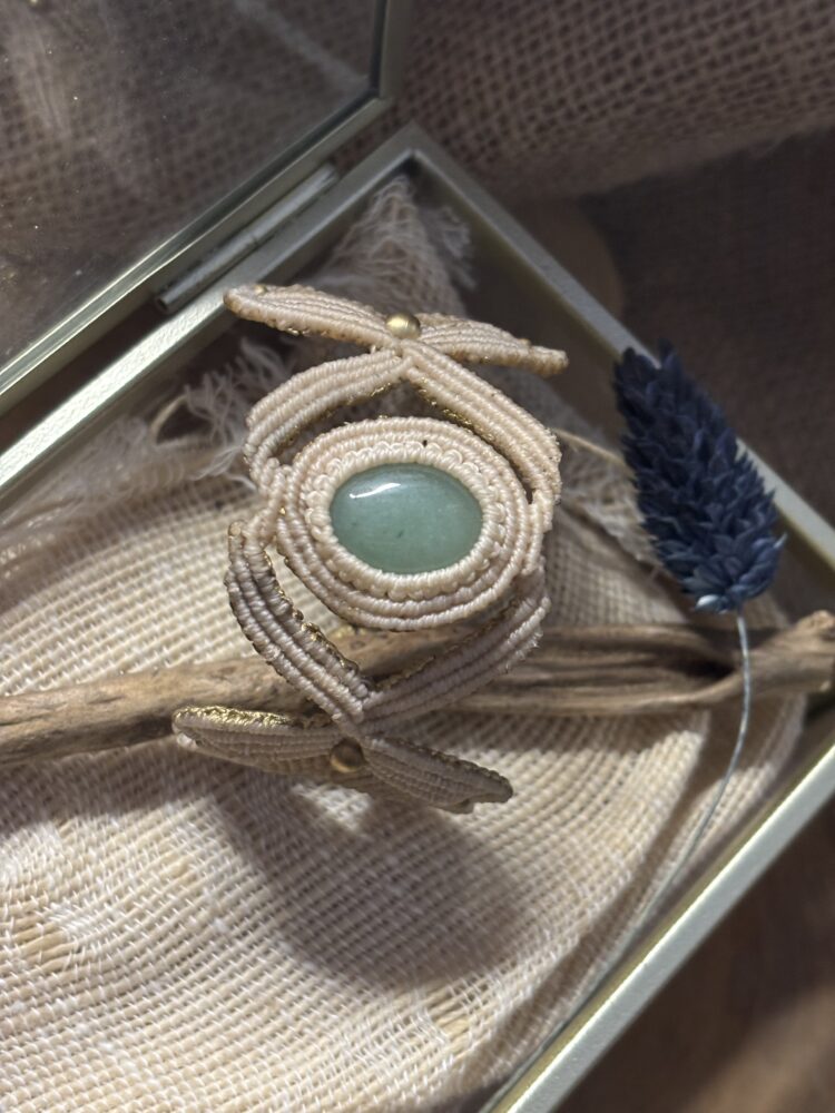 L'Aventurine, Pierres Naturelles, Vertus, Macramé, Bracelet, Pièce Unique