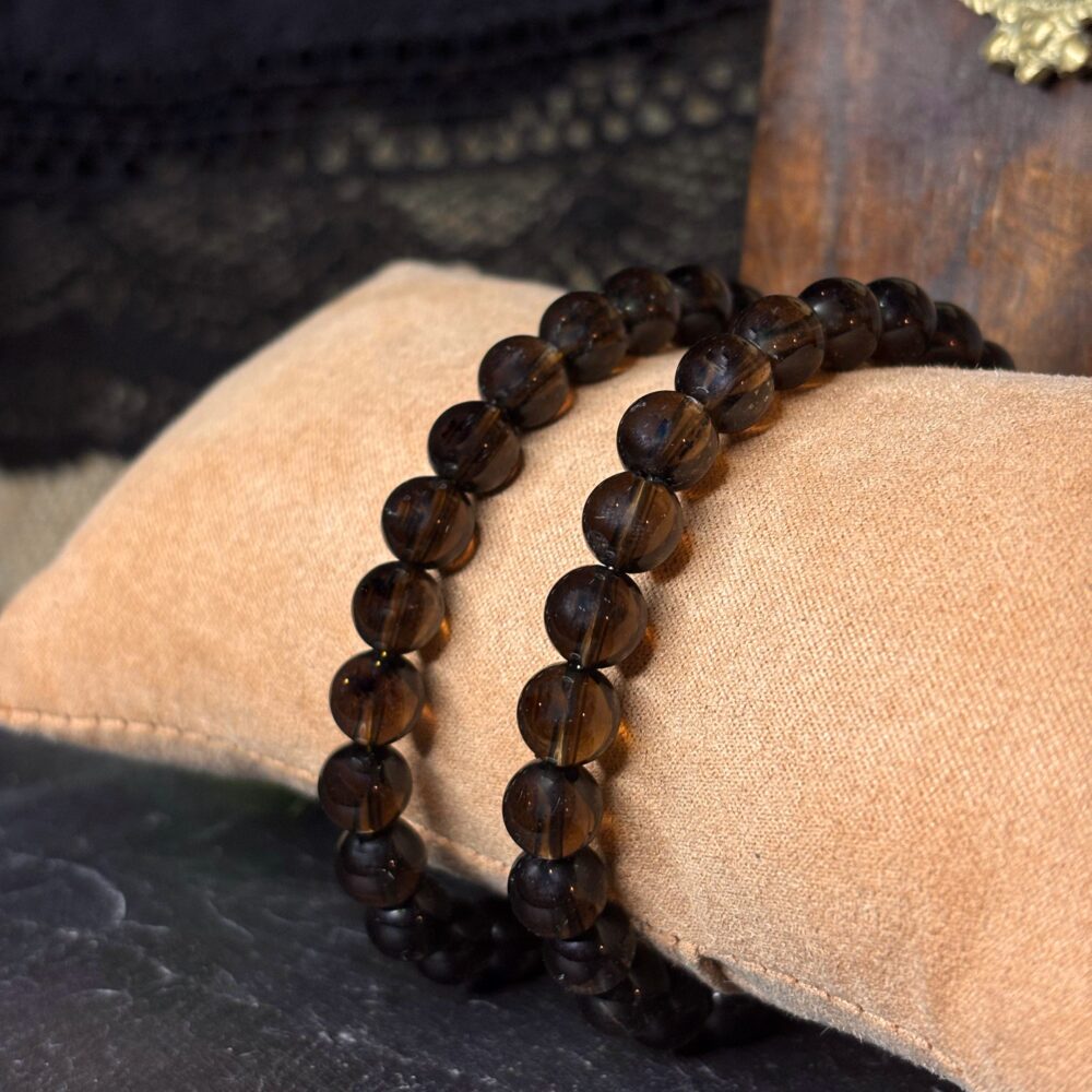 Bracelet en perles de Quartz Fumé