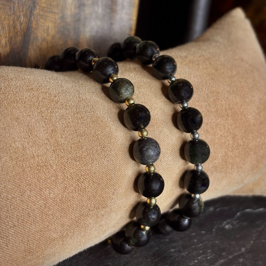 Bracelet en perles d'Obsidienne Dorée