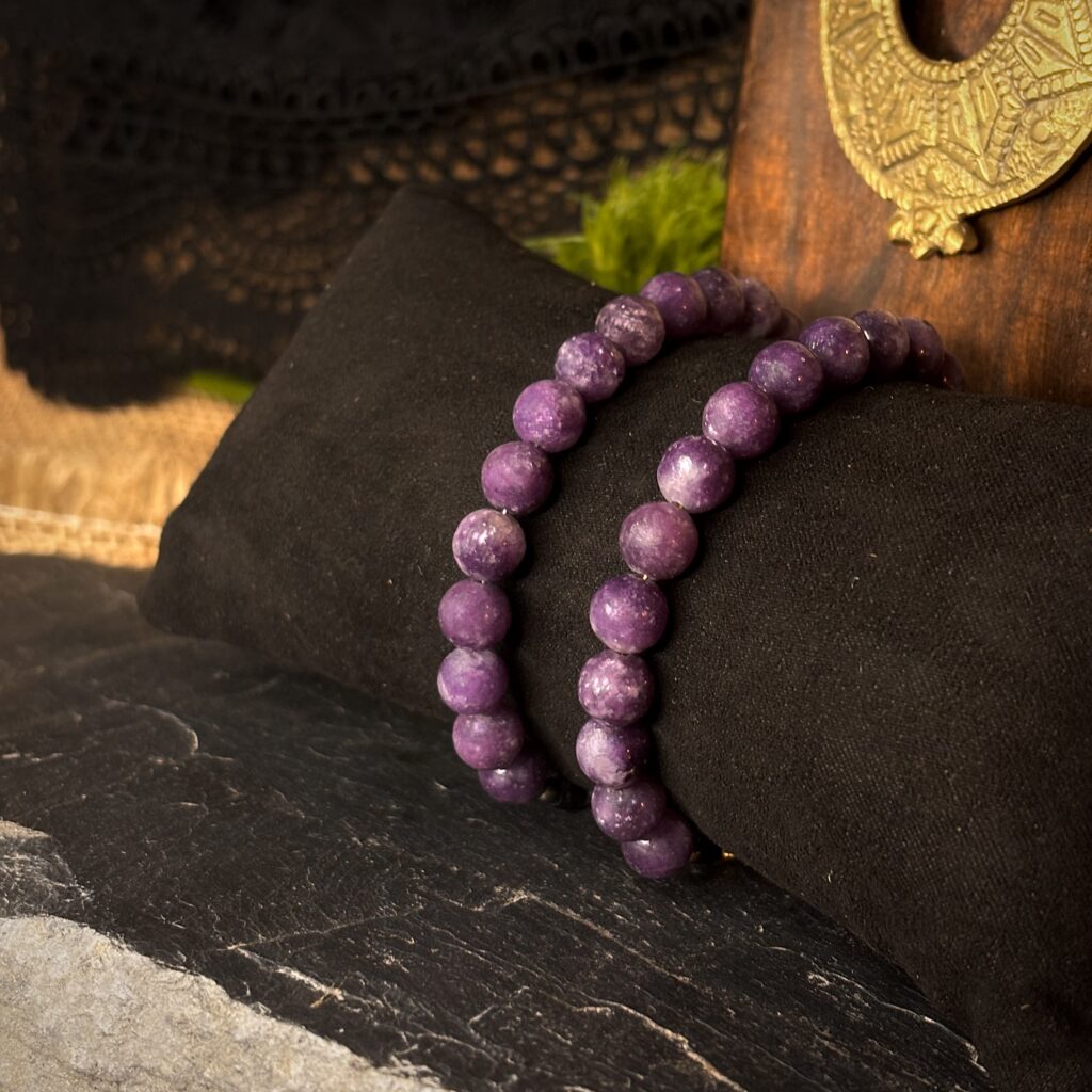 Bracelet en perles de Lépidolite